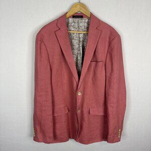 Lauren Ralph Lauren 100% Linen Sport Coat Blazer Pink Mens Large
